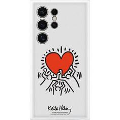 Чехол-накладка Samsung Flipsuit Case S24 Ultra белый (принт Keith Haring Flipsuit Case S24 Ultra белый (принт Keith Haring