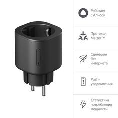 Умная розетка Яндекс с Алисой, Matter, черный с Алисой, Matter, черный