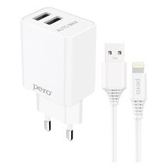 Сетевое зарядное устройство USB Pero ТС02W2AL белый ТС02W2AL белый