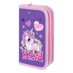 Пенал детский Пифагор 2 отделения 19x11 см сиреневый 2 отделения 19x11 см сиреневый