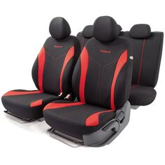 Чехлы на сиденья AutoProfi на сиденья FLEX, полиэстер FLX-1102 BK/RD на сиденья FLEX, полиэстер FLX-1102 BK/RD