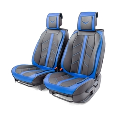 Накидка на сидение CarPerformance 3D на перед.сидения 2 шт экокожа (CUS-3012 BK/BL) 3D на перед.сидения 2 шт экокожа (CUS-3012 BK/BL)