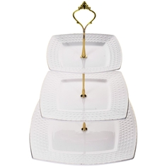 Блюдо сервировочное Loraine 3х ярус ЭЛИС 15-20-26см LR х12 (26512) 3х ярус ЭЛИС 15-20-26см LR х12 (26512)