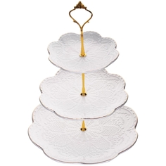 Блюдо сервировочное Loraine 3х ярус ЭЛИС 15-20-26см LR х12 (26513) 3х ярус ЭЛИС 15-20-26см LR х12 (26513)