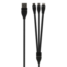 Кабель Red Line 3в1 USB-microUSB+Lightning+Type-C 2A черный 3в1 USB-microUSB+Lightning+Type-C 2A черный