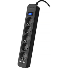 Сетевой фильтр Sven SF-05LU 5.0 м (5 евро розеток,2*USB(2,4А)) черный SF-05LU 5.0 м (5 евро розеток,2*USB(2,4А)) черный