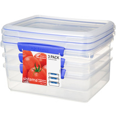 Набор контейнеров Sistema KLIP IT 3 Pack 2л Blue (1723) KLIP IT 3 Pack 2л Blue (1723)