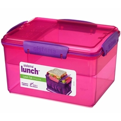 Контейнер для продуктов Sistema 41665 LUNCH двухуровн. с раздел. 2,3л красный 41665 LUNCH двухуровн. с раздел. 2,3л красный