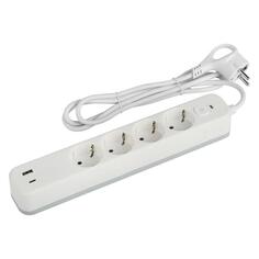 Сетевой фильтр ЭРА USF-4es-1,5m-2xUSBAC-W USF-4es-1,5m-2xUSBAC-W