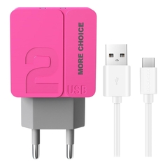 Сетевое зарядное устройство USB More Choice NC46a Pink NC46a Pink