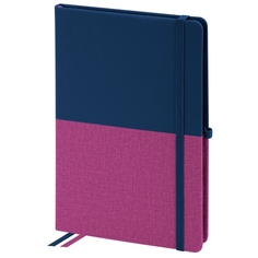 Блокнот А5 Brauberg А5 BRG DUO резинка клетка, синий/розовый А5 BRG DUO резинка клетка, синий/розовый