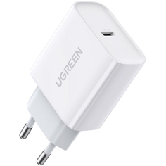 Сетевое зарядное устройство USB uGreen USB C 20W PD, Цвет Белый (60450) 60450 USB C 20W PD, Цвет Белый (60450) 60450