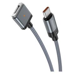 Адаптер Deppa USB-C - Magsafe 3, дата-кабель USB-C - USB-C, 240W, 2м, магнитный, нейлон, серый, (72563) USB-C - Magsafe 3, дата-кабель USB-C - USB-C, 240W, 2м, магнитный, нейлон, серый, (72563)