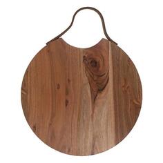 Доска разделочная BORGHOUSE из акации круглая с кожаной ручкой, 30 см из акации круглая с кожаной ручкой, 30 см
