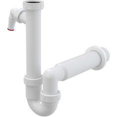 Сифон AlcaPlast трубчатый с накид.гайкой 6/4"и подводкой,A81-DN50 трубчатый с накид.гайкой 6/4"и подводкой,A81-DN50