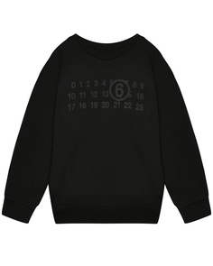 Свитшот с лого, черный Mm6 Maison Margiela