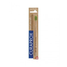 Зубная щетка для взрослых с деревянной ручкой Curaprox