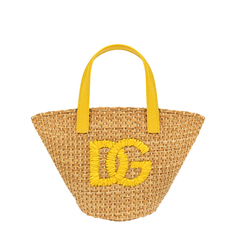 Плетеная сумка с желтым лого Dolce & Gabbana