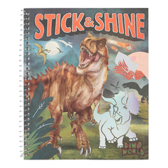 Раскраска Dino World Stick&amp;Shine с наклейками и фольгой Depesche