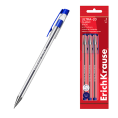 Набор шариковых ручек ultra-20 stick classic, 3шт Erich Krause