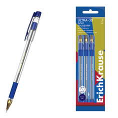 Набор шариковых ручек ultra-30 gold stick, 3шт Erich Krause