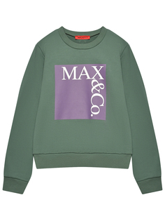 Свитшот с лого, зеленый Max & Co