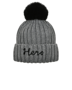 Шапка с вышивкой &quot;Hero&quot;, серая Chobi