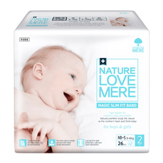Подгузники ультратонкие MAGIC SLIM S 3-6 кг, 26 шт Nature Love Mere