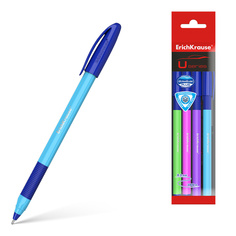Набор шариковых ручек U-109 Neon Stick&amp;Grip 1.0, Ultra Glide Technology, цвет синий Erich Krause