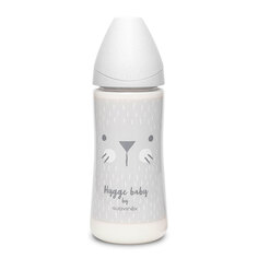 Серая бутылочка Hugge Baby для кормления с круглой силиконовой соской 360мл от 0 мес Suavinex