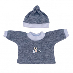 Серый комплект &quot;Свит хоум&quot; для куклы 19 см. шапка и кофта Magic Manufactory