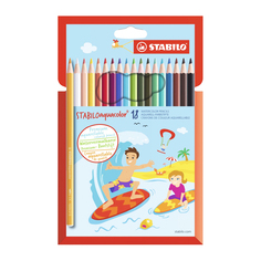 Набор цветных карандашей AQUACOLOR, 18 цветов Stabilo