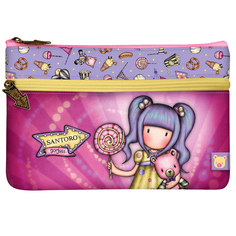 Плоский пенал с карманом First Prize, фуксия Santoro