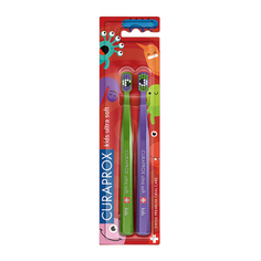 Набор зубных щеток (2 шт) Kids Duo Little Bacterias Edition, 4+ Curaprox