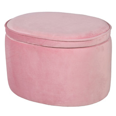 Детский велюровый овальный пуфик Lil Sofa, розовый Roba