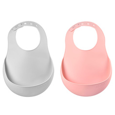Детские нагрудники силиконовые 2 штуки / LOT DE 2 BAVOIRS SILICONE PINK Beaba