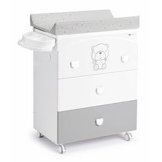 Комод пеленальный CASSETTIERA (группа 0/3), Тедди серый, белый/серый-серый C.A.M.