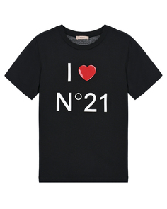 Черная футболка с принтом &quot;I Love N21&quot;