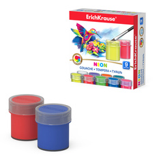 Гуашь Neon 9 цветов по 20 мл Erich Krause