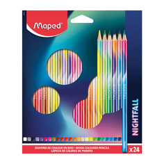 Цветные карандаши Nightfall декорированные, 24 цвета Maped