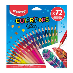 Цветные карандаши Color Peps Star, деревянные, трёхгранные, 72 цвета Maped
