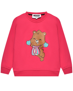 Свитшот с принтом мишка, фуксия Mousse Kids