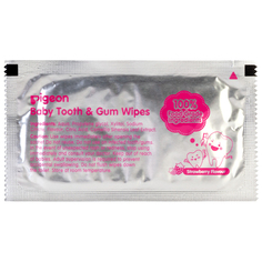 Салфетки для чистки молочных зубов с ароматом клубники Baby Tooth &amp; Gum Wipes Strawberry, 20 шт Pigeon
