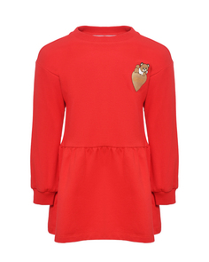 Платье с принтом &quot;медвежонок&quot;, красное Moschino