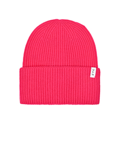 Шапка с подворотом в рубчик, розовая FTC Cashmere