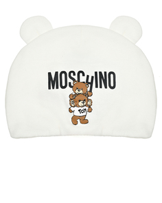 Шапка с ушками, кремовая Moschino