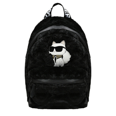 Рюкзак из эко-меха, черный Karl Lagerfeld Kids
