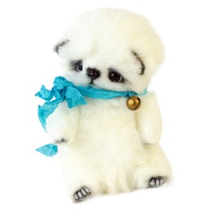 Мягкая игрушка котенок Тедди белый вислоухий, 16см Carolon