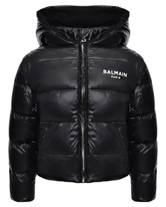 Стеганая куртка с лого на груди Balmain