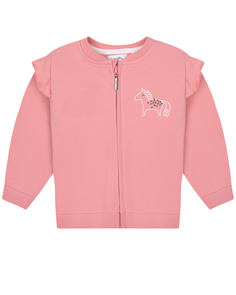 Спортивная куртка с рюшами и вышивкой лошадь Sanetta Kidswear